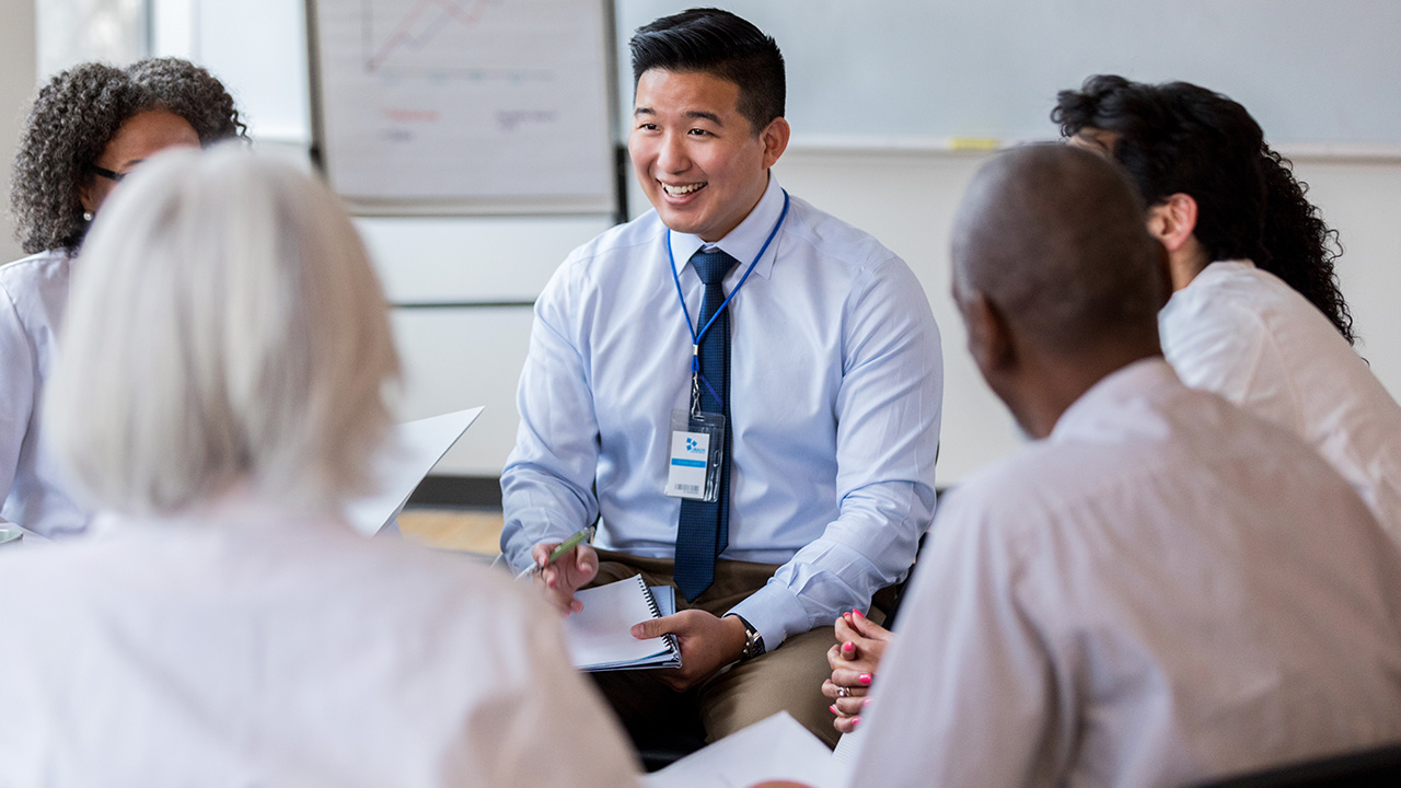 Healthcare professionals having a meeting
